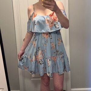 SHEIN Light Blue Floral Dress